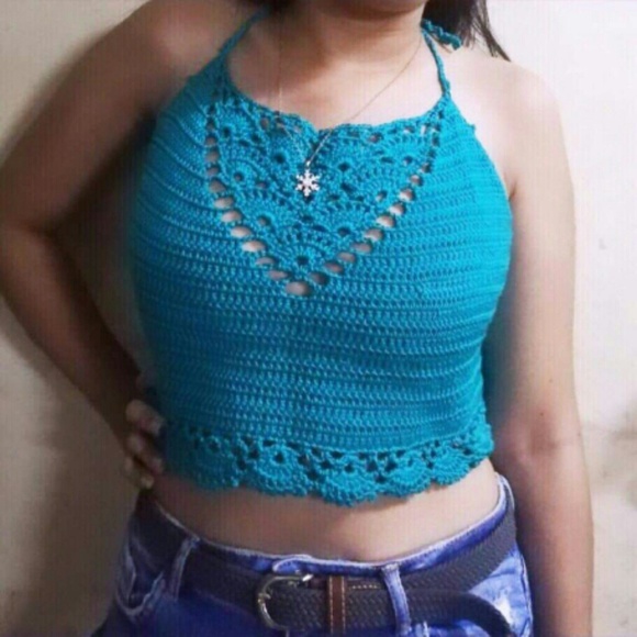 Tops - 💎 Handmade Crochet Crop Top / Swim Cover Up